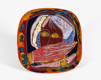Melior Italian pottery wall plate 1960s cubist Picasso modern art Fat Lava