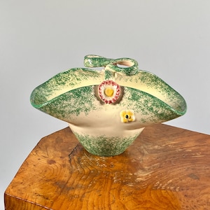 Ceramiche Pucci Umbertide ceramic basket 1940s 1950s Italian pottery table decor centrepiece vase