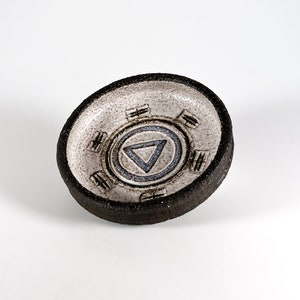 Vintage Henri Keramik Danish studio pottery bowl 1960s,  Danish modern dish midcentury modernist brutalist home decor