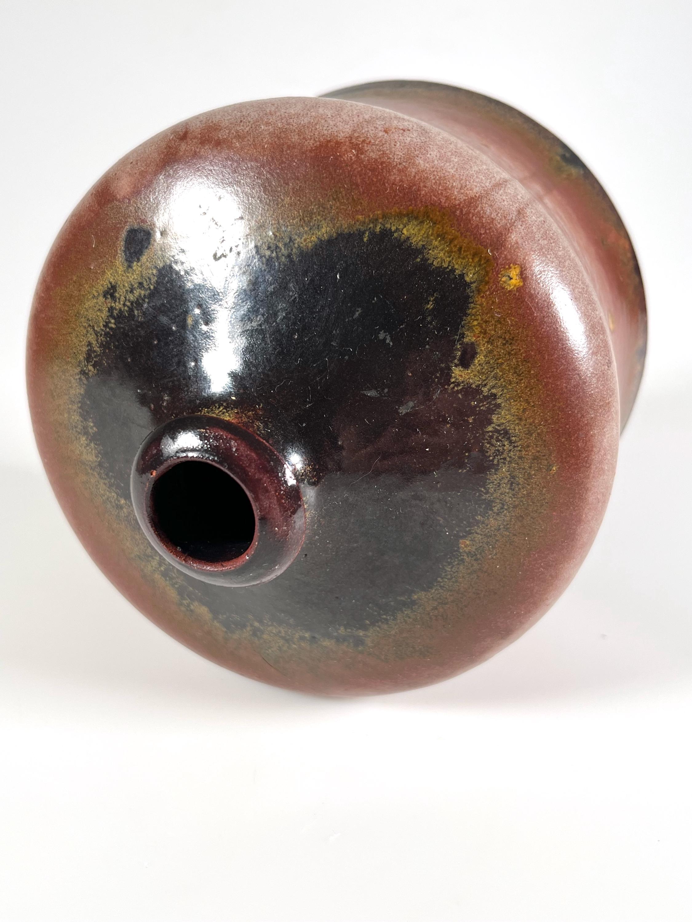 Vintage Kubicek Studio Pottery Vase – 1970s West German Fat Lava