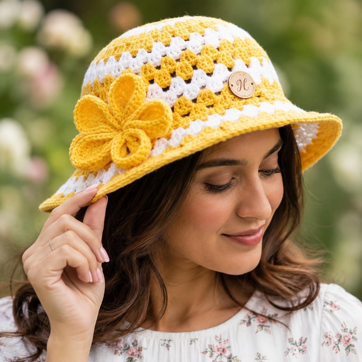 Crochet Bucket Hat Pattern PDF | Granny Square Hat Pattern Easy ...