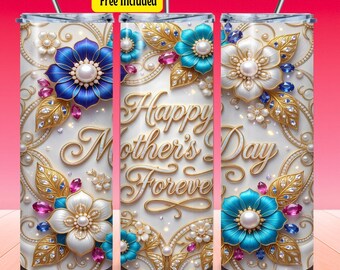 Inflated Mothers Day Tumbler Wrap 20oz Tumbler Wrap Mom Tumbler Wrap 3D inflated Tumbler Wrap Sublimation Design Mother tumbler digital file