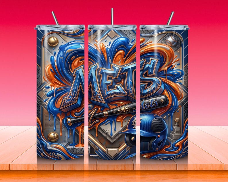 Graffiti basebollmössa med omslagspapper | 30 lag PNG (sublimeringsdesign för smala tumblers på 20oz) bild 13