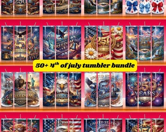 USA 250th Anniversary Tumbler Wrap Bundle 50 PNG, American Flag Eagle Patriotic Design 1776-2026, 20oz Skinny Sublimation Wrap