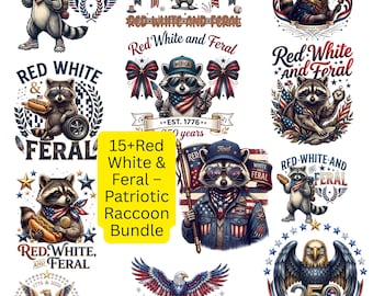 Red White and Feral PNG, Raccoon 4th of July PNG, Funny Hotdog Raccoon, Feral USA Design, Kids America Shirt, Independence Day,  Merica png