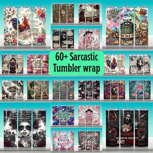 60+ Sarkastiska Tumbler Wrap Bundle 20oz Smala Roliga Sarkastiska Citat, Roliga Ordspråk Sublimering Sassy Citat Direkt Nedladdning