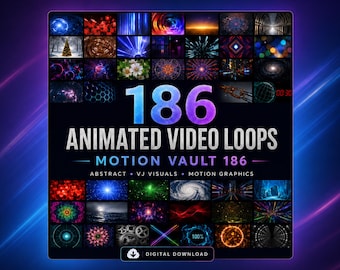 Paket med 186 animerade videoloopar | VJ-grafik, rörlig grafik och abstrakta bakgrunder för kreatörer