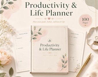 100-seitiger All-in-One-Produktivitäts- und Lebensplaner – Druckbare A4-PDF-Datei