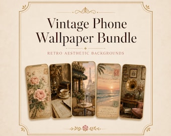 Vintage-telefonbakgrundspaket | Retrobakgrunder (digital nedladdning)