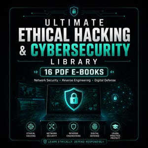 Ethical Hacking & Cybersecurity E-Book Bundle | 16 PDF Books on Network Security, Reverse Engineering, Web Security