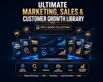 Marketing & Sales E-Book Bundle | Digital Marketing, SEO, Content, Branding, Lead Generation,Selling Skills