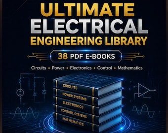 Paquete de libros electrónicos de ingeniería eléctrica: 38 libros en formato PDF sobre circuitos, potencia, electrónica, sistemas de control y matemáticas.