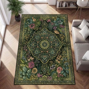 Vintage Emerald Rug - Etsy