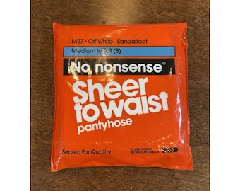 NOS No Nonsense Sheer To Waist Pantyhose Med / Tall Size B Off White M57 New