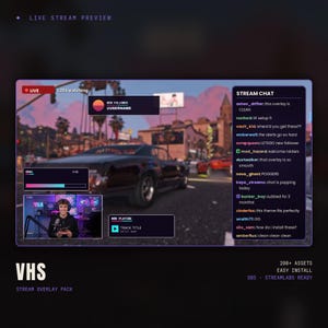 VHS-Horror-Twitch-Overlay-Paket – Retro-Glitch-animierte Stream-Benachrichtigungen, Webcam- und „Demnächst“-Bildschirm für OBS, Gruselspiel