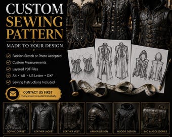 Indywidualny wykrój krawiecki | Indywidualne zamówienie na cosplay i kostium, dowolny materiał | Gotowy na Halloween, PDF DXF