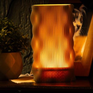 Wave Table Lamp | 3D Printed Color Changing Light | Cozy Home Decor | Handmade Gift | Gift for her