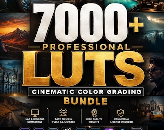 Paquete de más de 7000 LUTs cinematográficos / Preajustes profesionales de corrección de color (vídeo y fotografía)