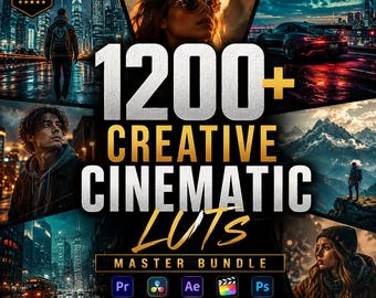 Paquete maestro de más de 1200 LUTs creativos / Ajustes preestablecidos de corrección de color cinematográfica / Paquete de LUTs para edición de video / Descarga digital instantánea