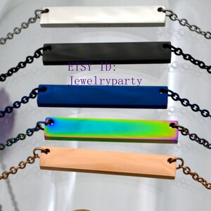 10pcs Blank bar necklace, bar necklace supplies,Hand stamping bar necklace, DIY Engraving Supplies, Gold/Rose Gold stainless steel blanks