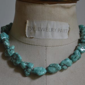 turquoise necklace, Handmade Necklace, big turquoise necklace,necklace,turquoise bead necklace Gift for her. wedding jewelry, bead necklace