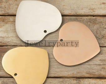 10 dijes de corazón de 33,2 x 37,2 mm, pequeños dijes de amor, colgantes de corazón, accesorios para pulseras, corazón de acero inoxidable dorado/oro rosa.