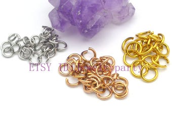 100pcs Stainless Steel Open Jump Rings, More Size and Color Available, Split Gold Jump Rings, 3.5mm/4mm /5mm /6mm /7mm /10mm, Link Connector