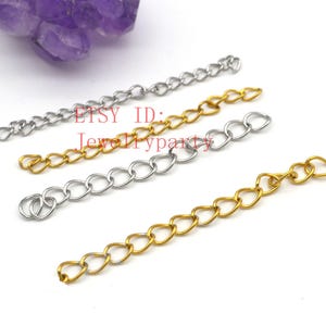 20pcs Stainless Steel Chain Extenders, Removable Chain Lengthener, Gold Chain Extension, Necklace Chain Extender, Bracelet Chain Extender