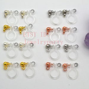 20pcs Invisible clip-on earring converter, clip on findings, hypoallergenic clip earrings, resin earring clip, no pierced earrings