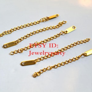 18kエクステンションチェーン 10 X 18K Gold Plated Stainless Steel Chain Extenders, 47x3mm