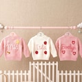 Custom Embroidered Hand-Knit Baby Cardigan, Personalized Cotton Sweater, Keepsake Gift