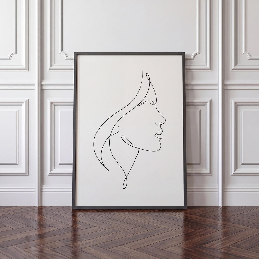 Line Art Female Portrait Print: Minimalist Abstract Woman Poster ...