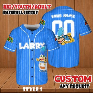 Retro rörmokare Larry Koopa-tröja, retro rörmokare-karaktär, basebolltröja för barn, present till gamer