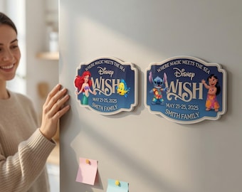 Customize Name Disney Family & Cruise Ship Stateroom Door, Cruise Line Ship Name Door Magnet, Family Cruise Trip, Wish Magic Dream Fantasy