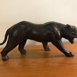 Vintage Black Jaguar Figurine - Etsy