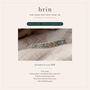 Mirage n04 - Pattern bracelet Miyuki Delica loom stitch teal - PDF tissage bilingue FR/EN - Brin