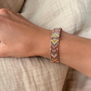 Mirage n03 - Pattern bracelet Miyuki Delica loom stitch large - PDF tissage bilingue FR/EN - Brin