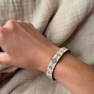 Mirage n05 - Miyuki Delica loom stitch bracelet pattern large - PDF bilingual weaving FR/EN - Strand