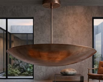Lámpara de techo moderna de latón con forma de cúpula de mediados de siglo – Lámpara de techo moderna de latón P