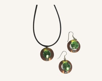 Timing Chip Jewelry Set | Earrings & Necklace | Up-cycle Jewelry | Running Gift for Her