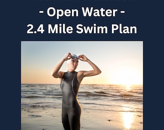 Programma completo di nuoto Ironman 140.6 / Piano di allenamento in acque libere di 8 settimane / Nuoto triathlon di 2,4 miglia / Download digitale