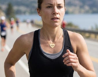 140.6 Ironman Finisher Necklace | Triathlon Gift for Her | Engraved Heart Pendant