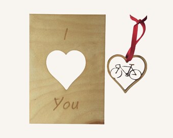 Anniversary Card + Bicycle Ornament Gift Set