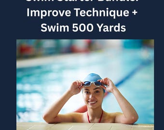 Adult Beginner Swim Bundle | Foundation Technique Cards + Swim 500 Yards | Adult Learn to Swim