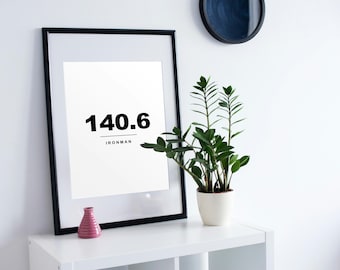 140.6 Ironman Print | Minimalist Triathlon Art