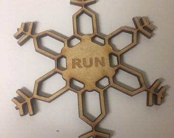 13.1 Half Marathon Ornament with Snowflake Design Running Gifts Christmas Ornament