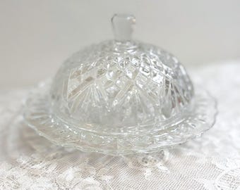 Anchor Hocking Vintage Butter Dish in Pineapple Pattern