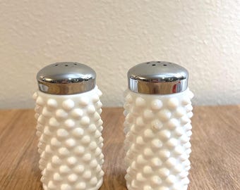 Fenton Hobnail White Milk Glass Salt and Pepper Shakers