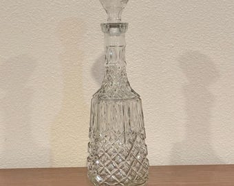 Vintage Libbey Glass Company Cambridge  Hexagonal Diamond Criss-Cross pattern.