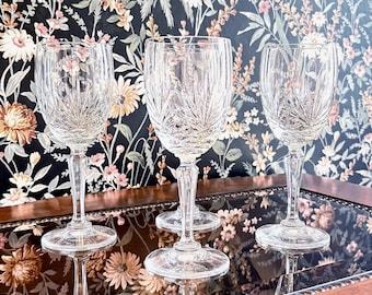 Vintage Toscany Augusta Crystal Glasses - Set of 4, 1980s Yugoslavia Blown Lead Crystal Stemware